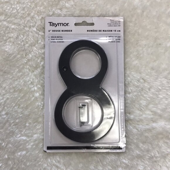 Taymor 6in Designer House Number 8 BLK - Picture 3 of 4